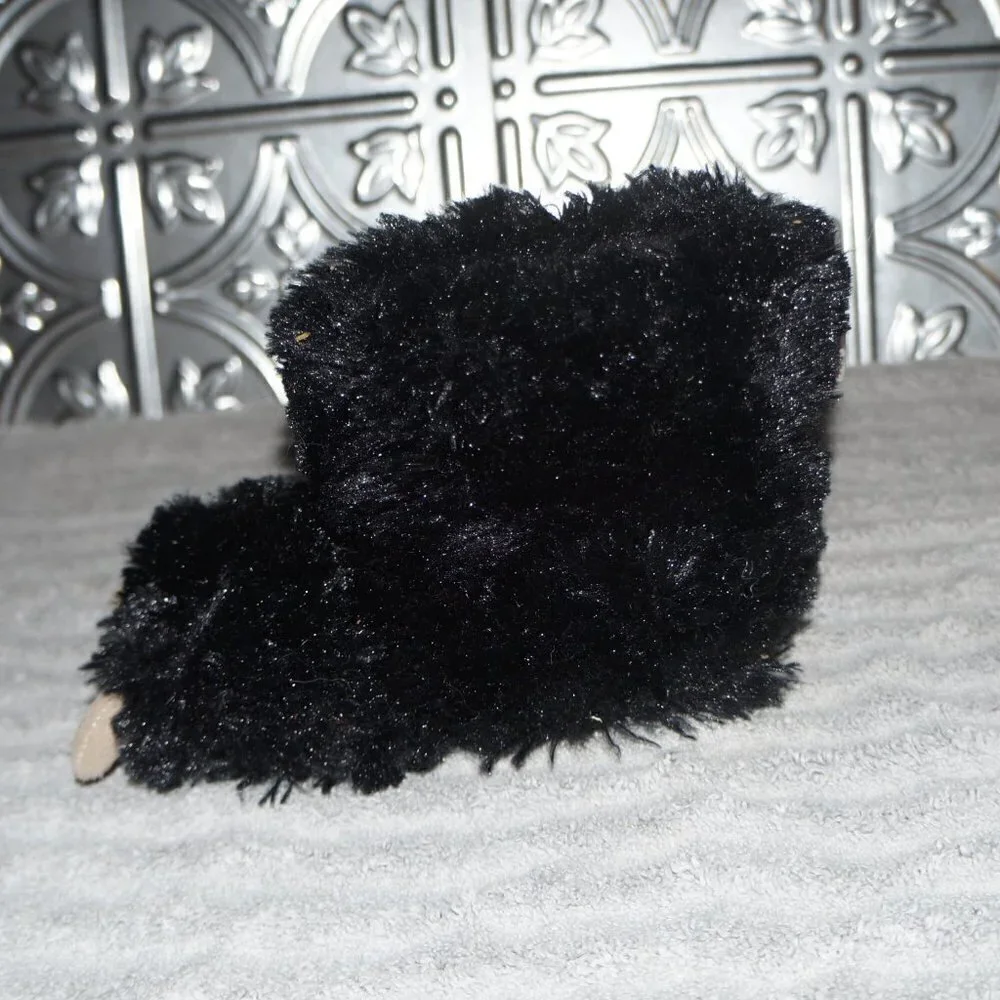 Lazy One Kids Size XS 5-8 Black Bear Bootie Slippers